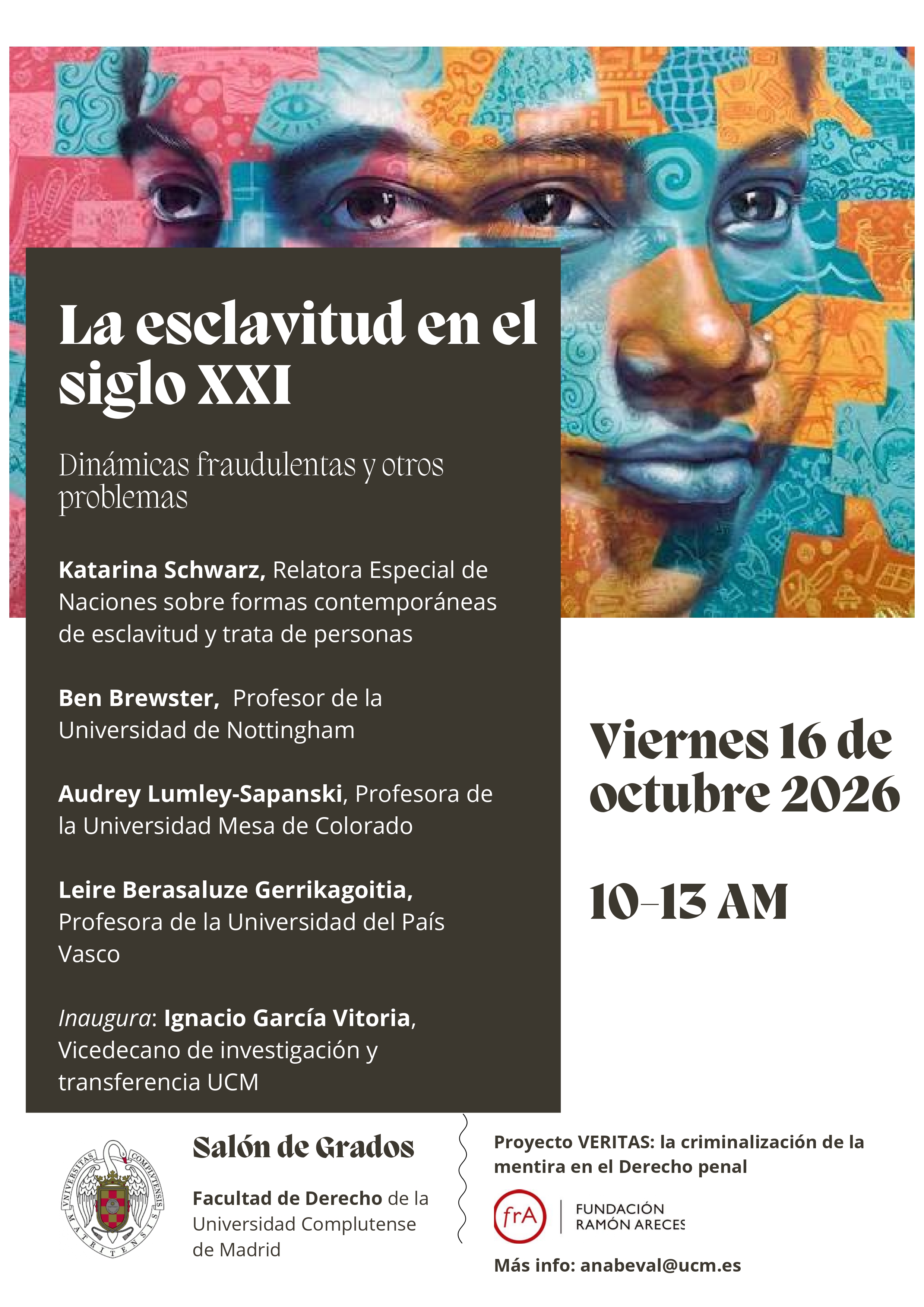 Mesa redonda "La esclavitud en el siglo XXI. Dinámicas fraudulentas y otros problemas" (16 de octubre)